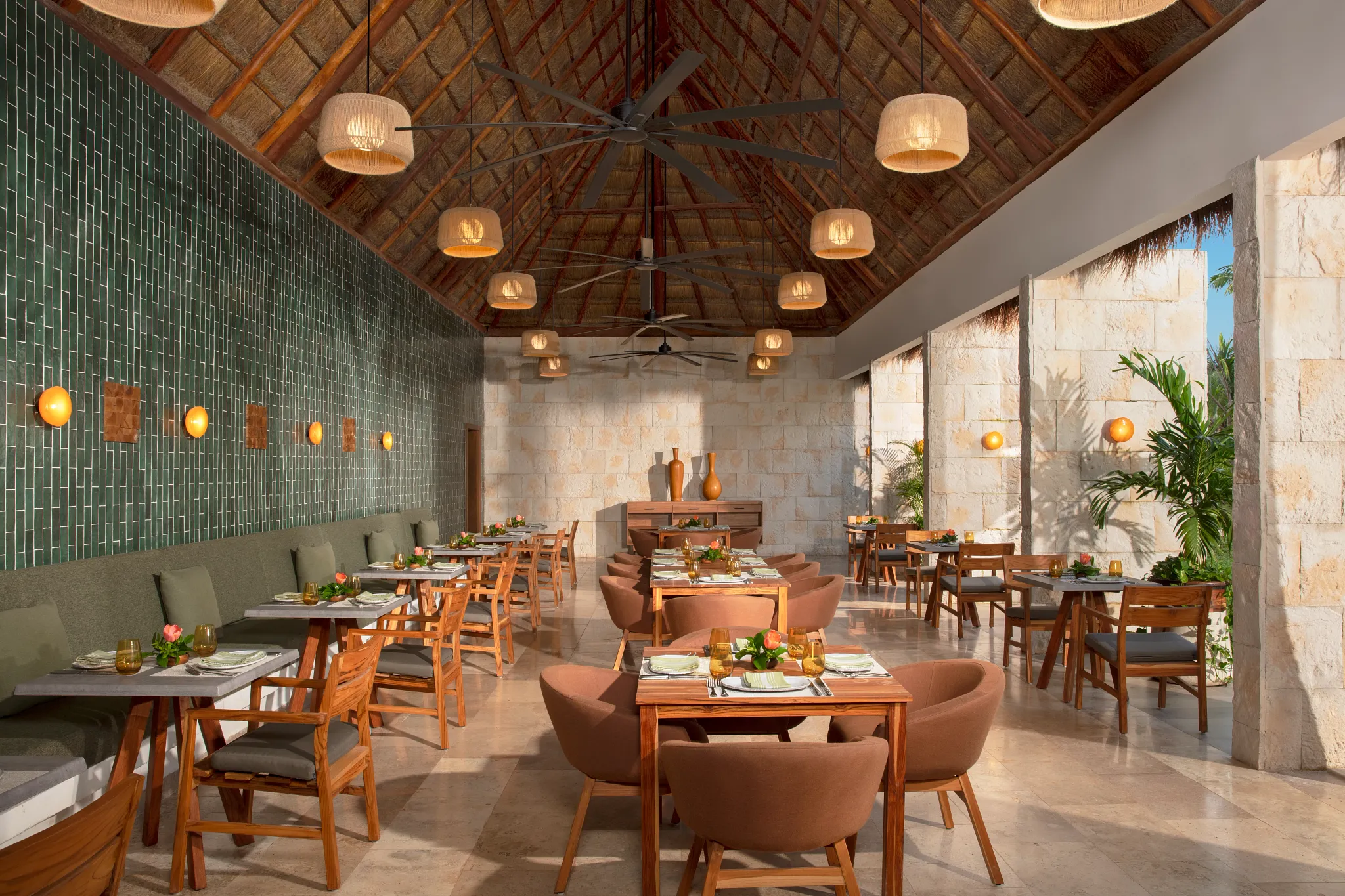 Seaside Grill at Dreams Sapphire Resort & Spa featuring elegant beachfront dining, grilled specialties, and panoramic Caribbean Sea views.
